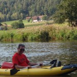 Claus an der Schnitzmühle im Kajak