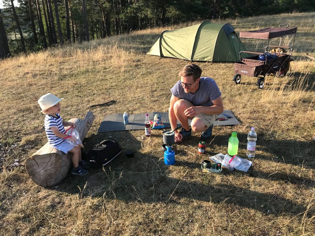 Abendessen auf dem Gaskocher